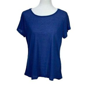 Athletic Works Women's Blue Hi Low Athletic Eyelet Shirt‎ Size XL